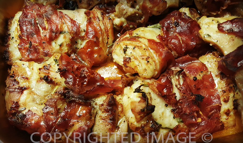 easy grilled chicken thighs recipe - Prosciutto wrapped chicken thighs