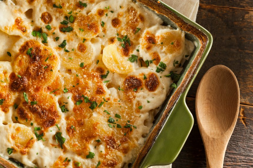 Scalloped Potatoes With Bacon and Onions-Homemade Cheesey Scalloped Potatoes–© bhofack2