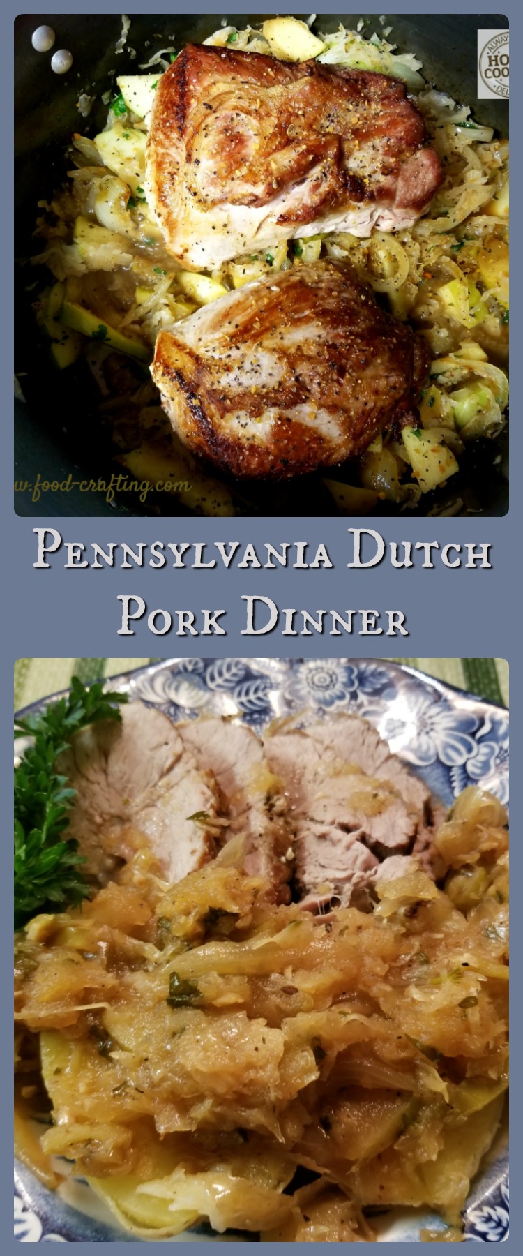 Pennsylvania Dutch Pork Ribs - a recipe for braised country style pork ribs with sauerkraut and apples . A close cousin to French Choucroute Garnie!