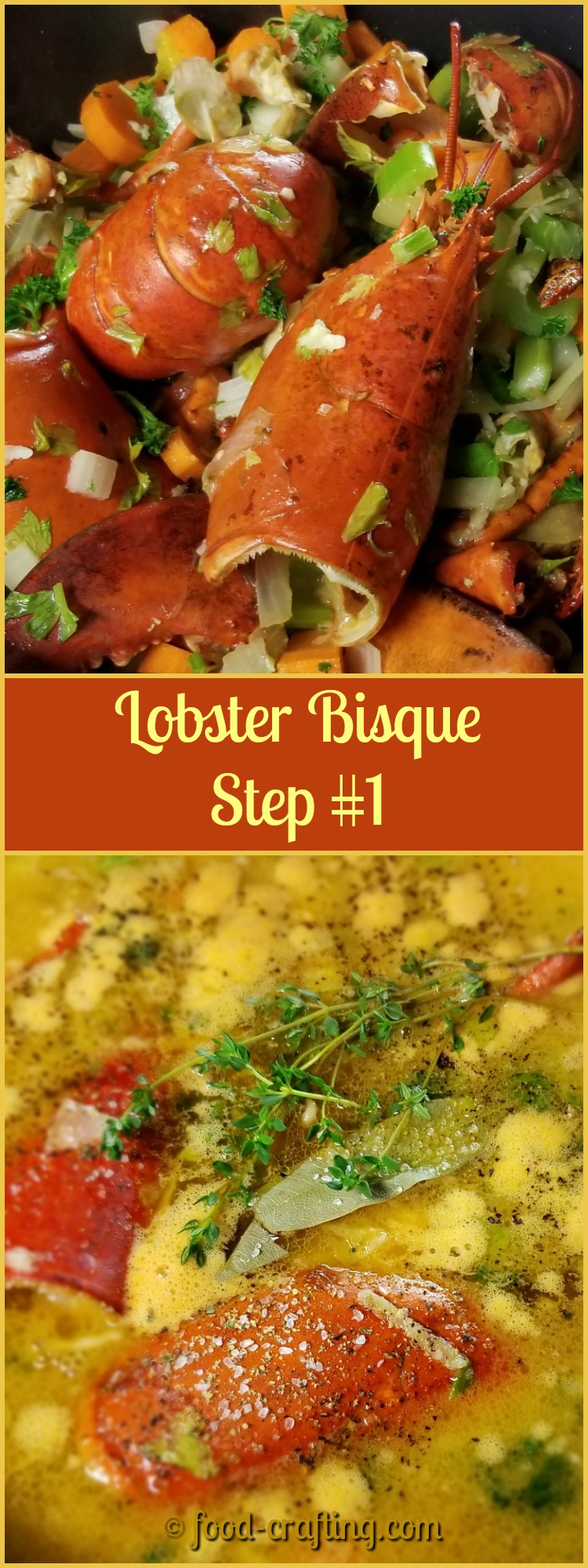 simple lobster bisque recipe - The Pinterest pin was definitely a teaser for what is a scrumptious and simple lobster bisque recipe. I started early this morning breaking apart 2 lobsters in to tail, claws and legs.   
