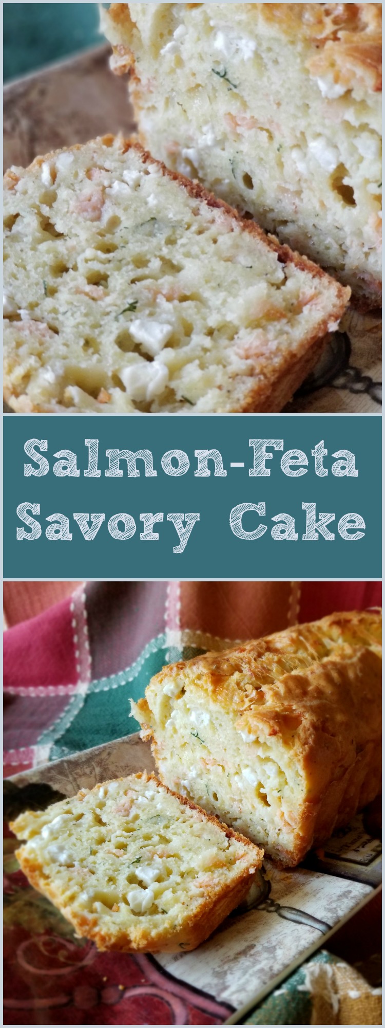 Smoked salmon feta cake - Not only are savory cakes easy to prepare with a few basic ingredients but the flavor possibilities are almost endless.  We always try to include smoked salmon in an appetizer platter but the cost can become prohibitive when you have many guests.