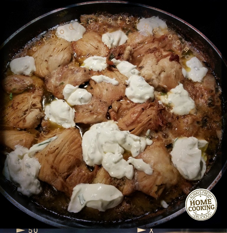 French Tarragon Chicken Recipe with added sour cream to make the sauce.