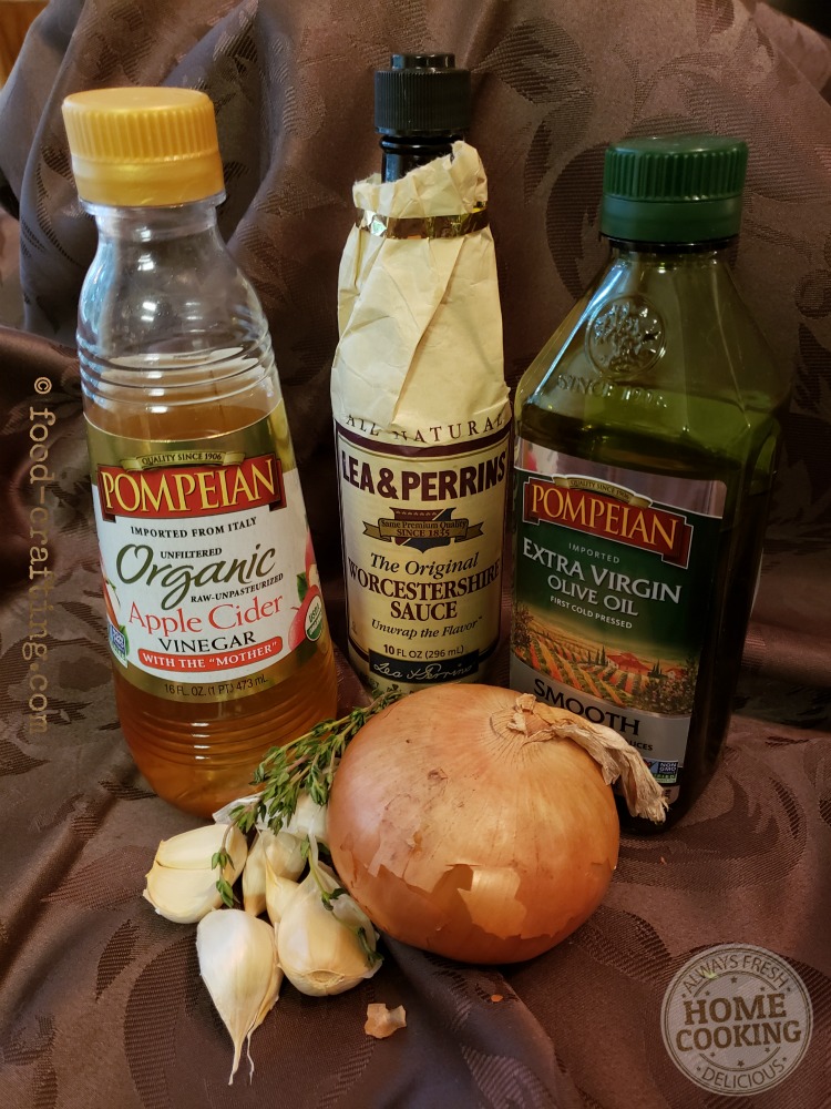 Vinegar, Worcestershire sauce and olive oil for an apple cider vinegar #marinade for a #beef roast