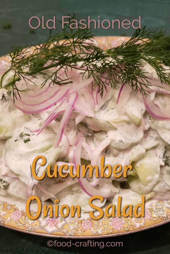 Need a recipe for a creamy cucumber onion salad with applie cider vinegar?  We found one in vintage recipe clippings!  Pennsylvania Dutch style with sour cream and apple cider vinegar for cool spring and summer salad.  