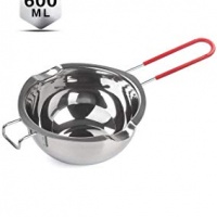 Stainless Steel Double Boiler 600ML, Updated Melting Pot with Heat Resistant Handle for Melting Chocolate, Butter, Candy and Making Custards, Sauces - 18/8 Steel Universal Insert